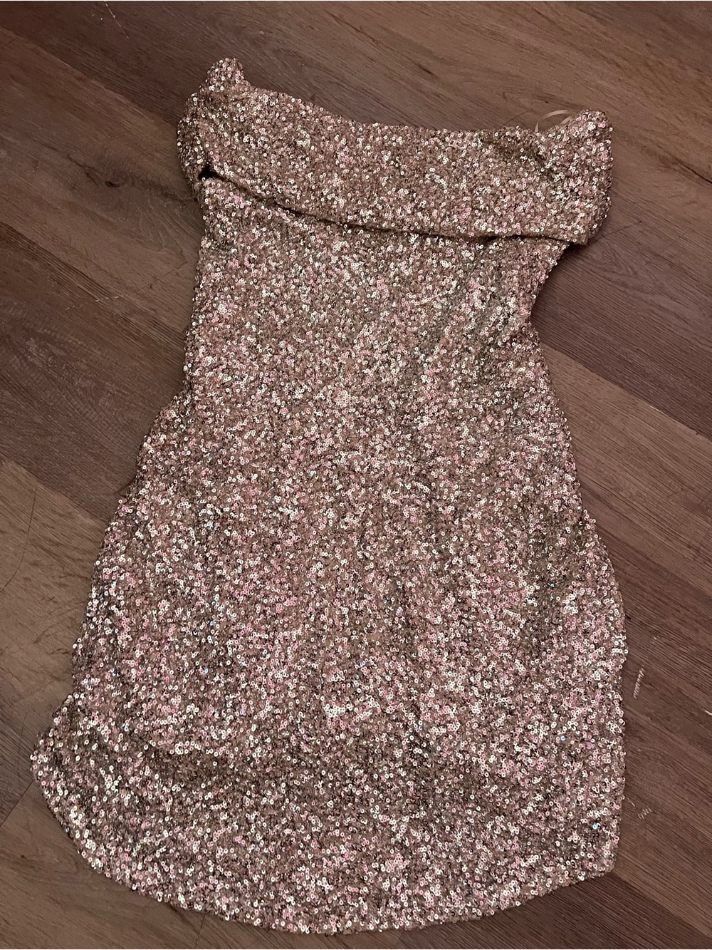 Fashion Nova Sparklin Sequin Off-Shoulder Dress